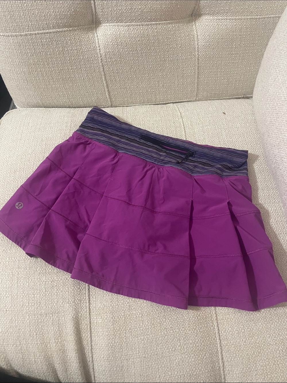 lululemon athletica Magenta Pleated Skater Skirt with Striped Waistband